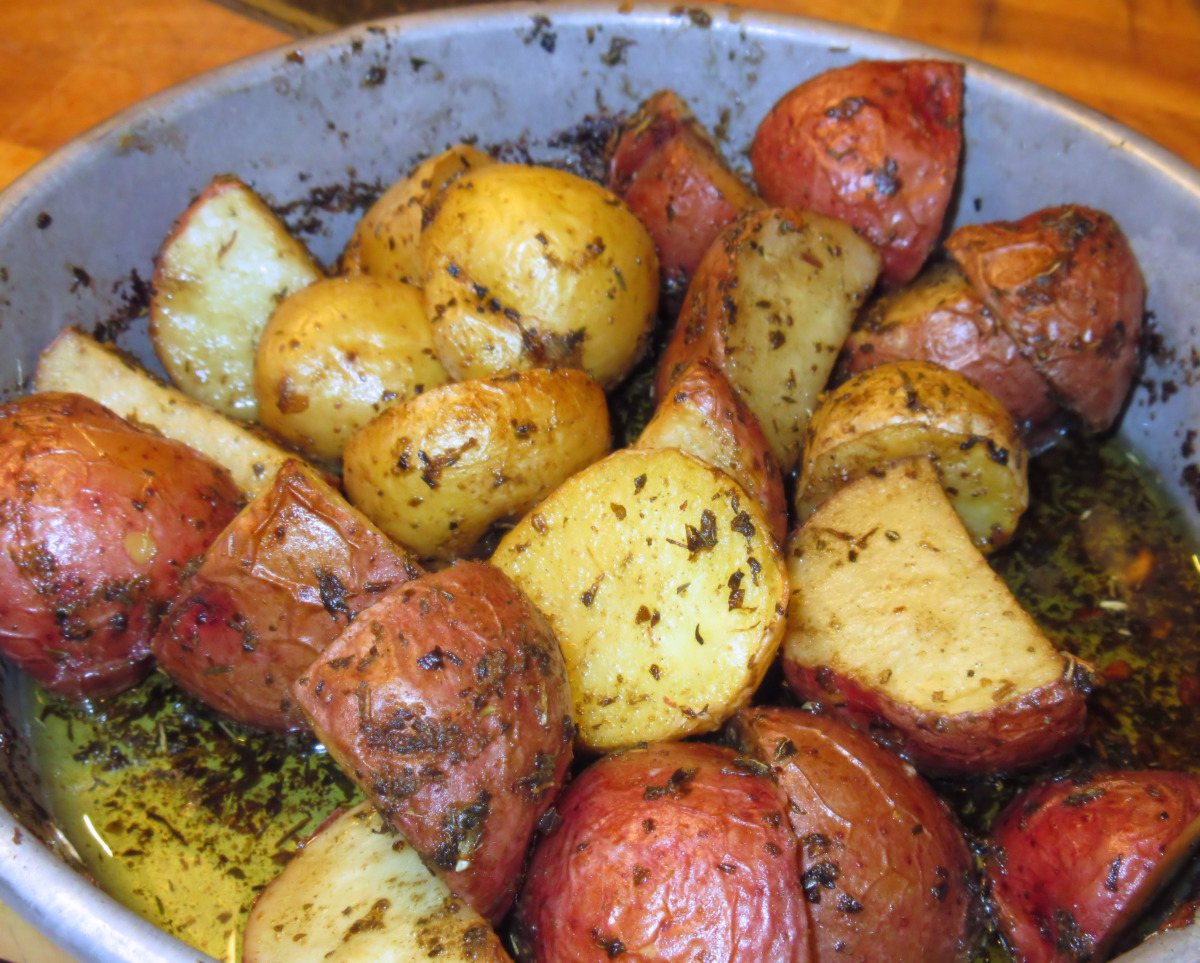 Oven Roast Greek Potatoes