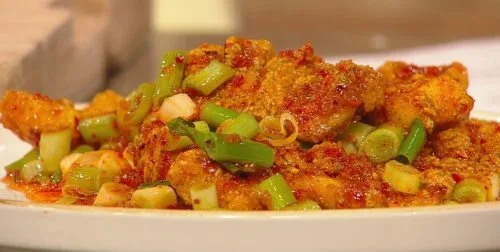 Fried cuttlefish with chilli butter