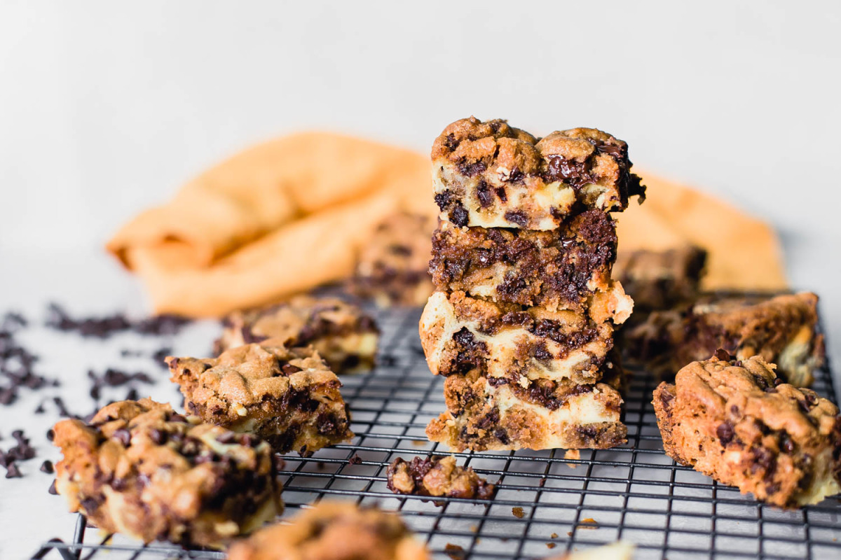 Chocolate Chip Cookie Cream Cheese Bars