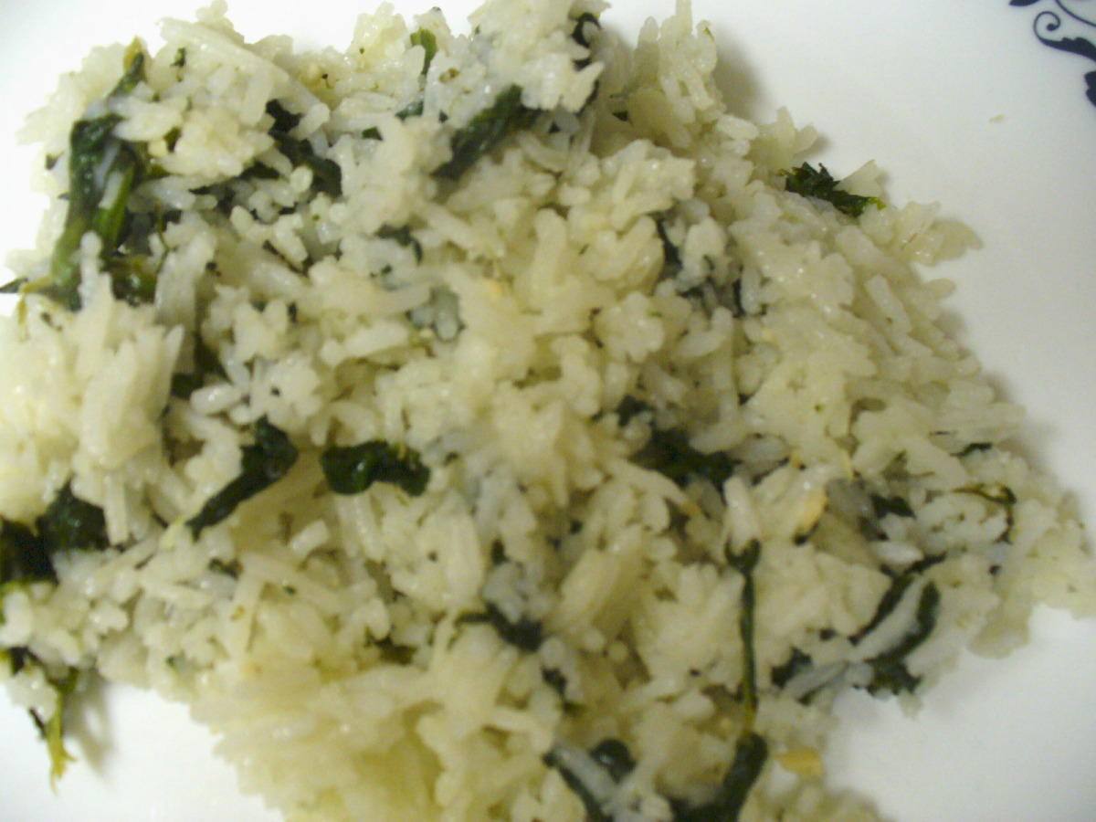 Garlicky Spinach Rice