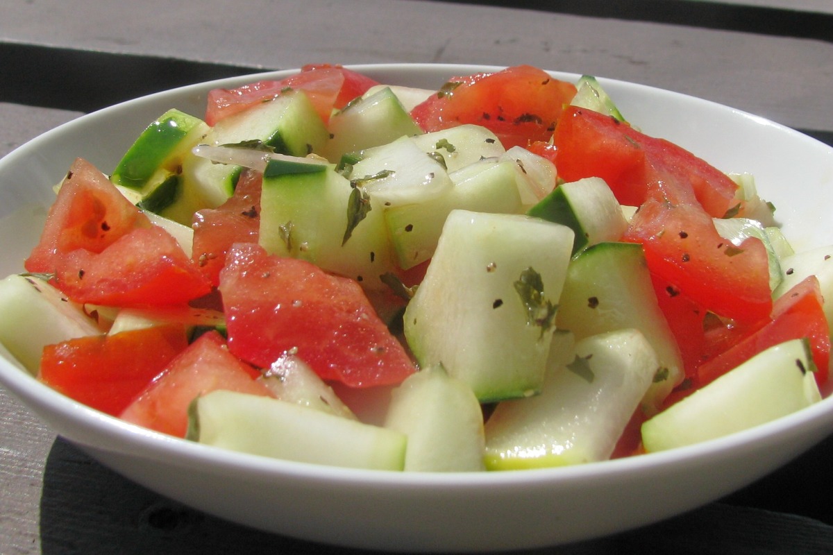 Feggous And Tomato Salad (Moroccan Chopped Cucumber And Tomato S