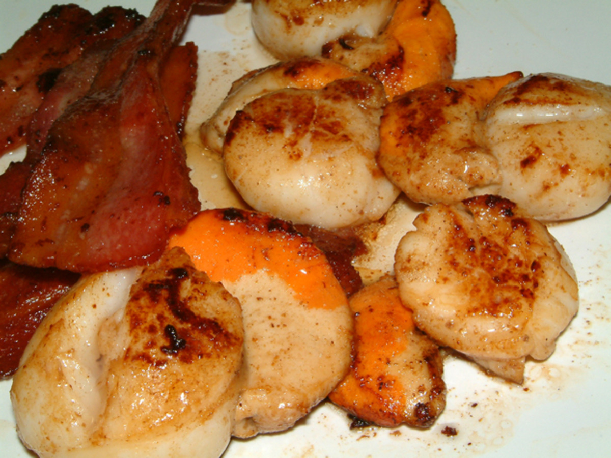 Pan Fried Scallops And Bacon