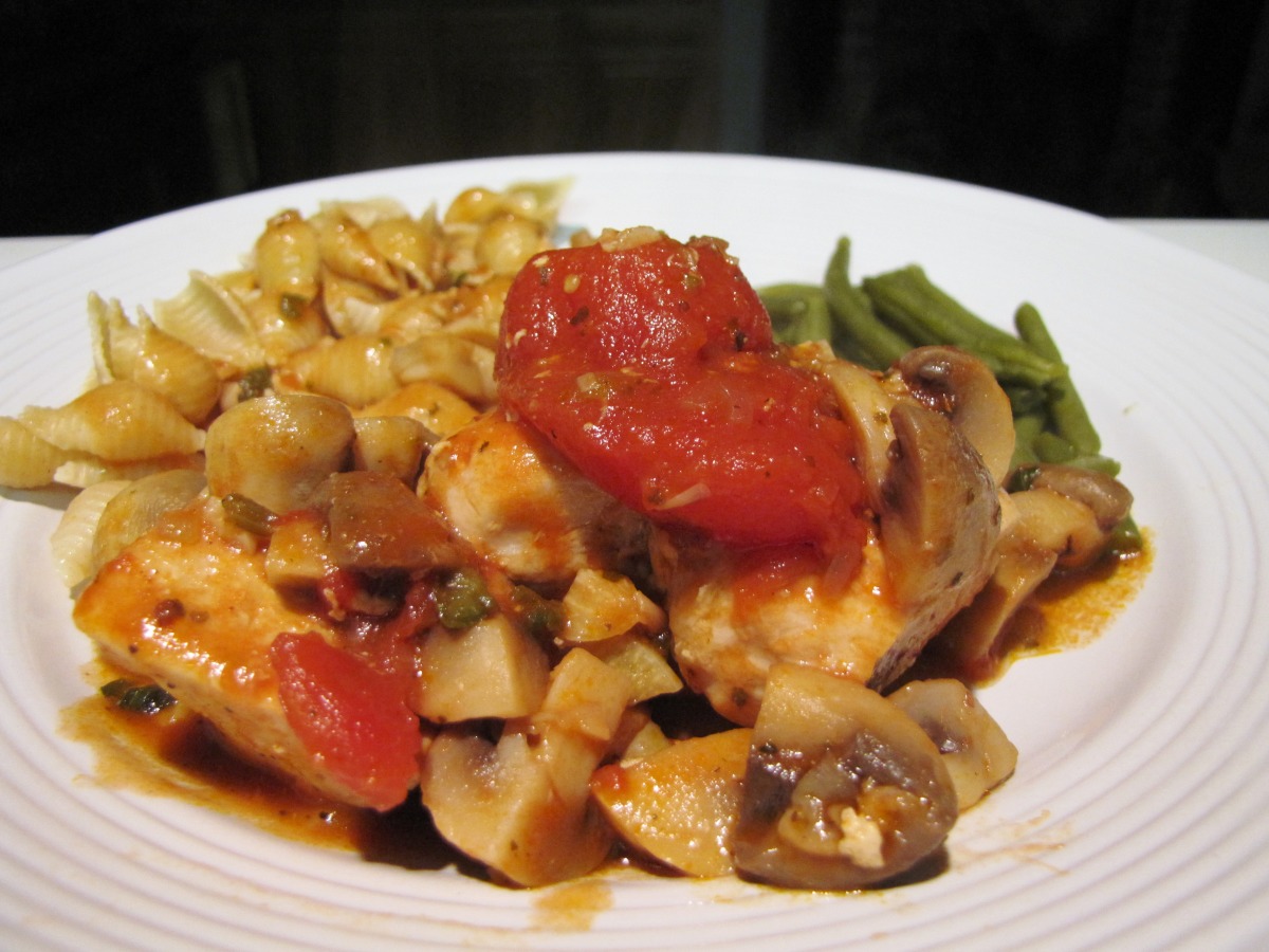 Chicken With Tomatoes And Mushrooms