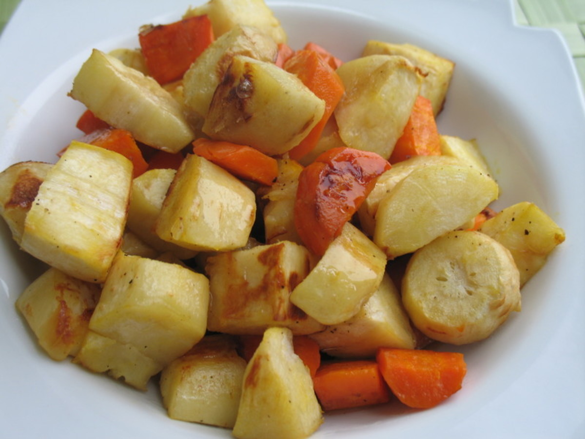 Honey And Balsamic Oven-Roasted Carrots And Parsnips