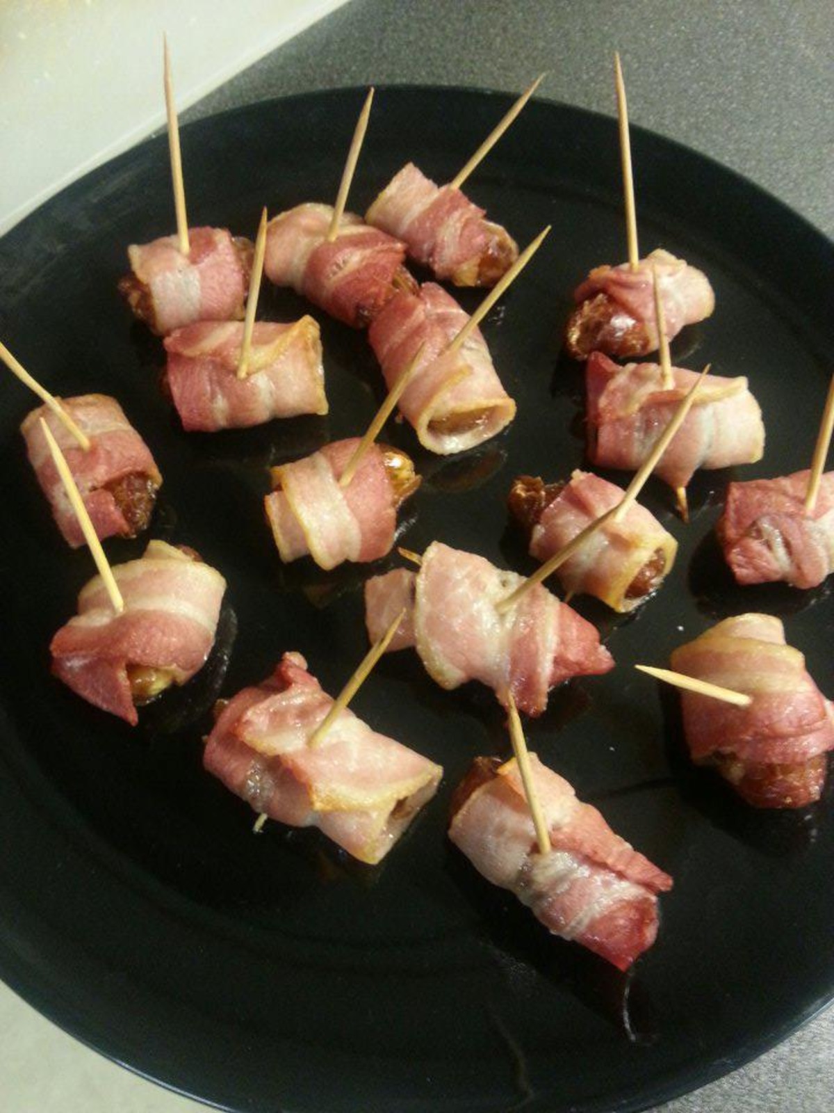 Bacon Wrapped Dates With Almonds