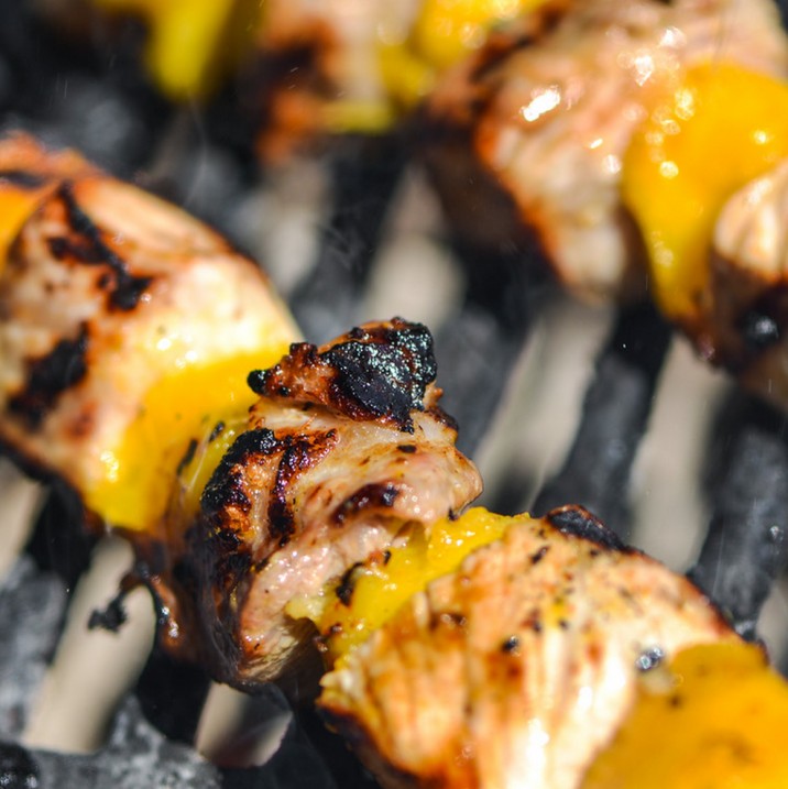 Pork and Mango Kebabs